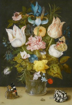 Fleur classiques œuvres - Bosschaert Ambrosius Bouquet de fleurs sur un rebord